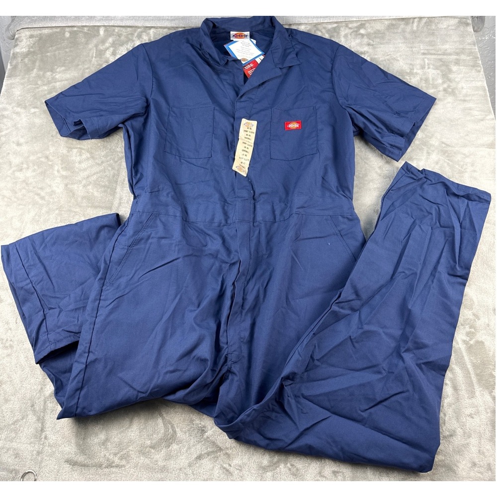 Dickies Mens Navy Blue Short Sleeve Coveralls Size 48 NWT‎